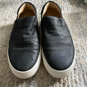 Vince Camino black leather slip on